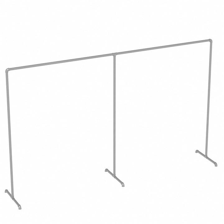 Industrial Freestanding Pipe Clothing Rack 300_180cm -Silver