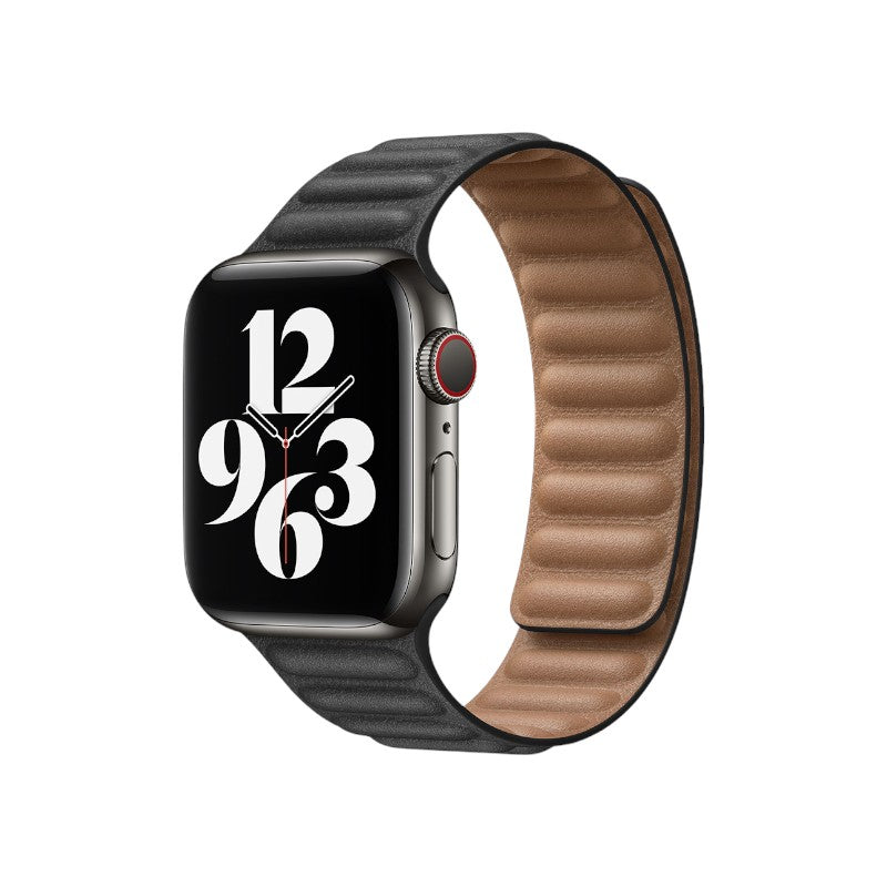 Full Grain Leather Magnetic Band Compatible With Apple Watch Band for 42MM 44MM 45MM-Black