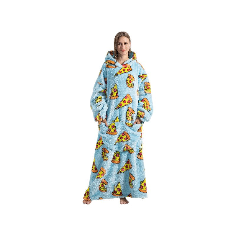 Adult Oversized Wearable Blanket Hoodie-Pizza