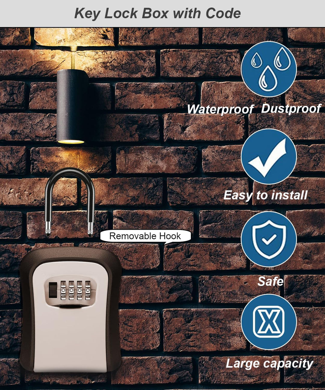 Wall Mounted and Portable Key Lock Box