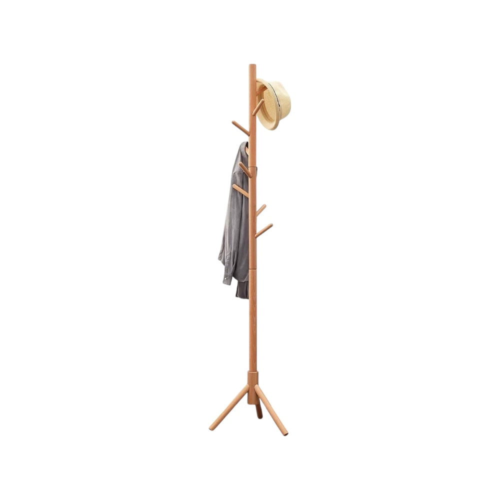 Bamboo Coat Tree with 8 Hooks -Wood