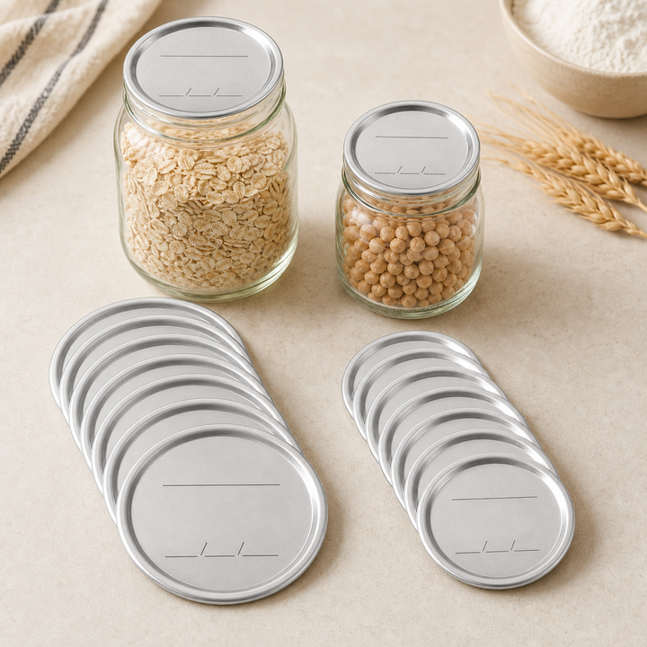 20-Piece Mason Jar Replacement Lids - Tinplate Sealing Caps 68mm & 83mm