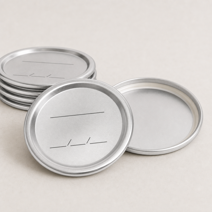 20-Piece Mason Jar Replacement Lids - Tinplate Sealing Caps 68mm & 83mm