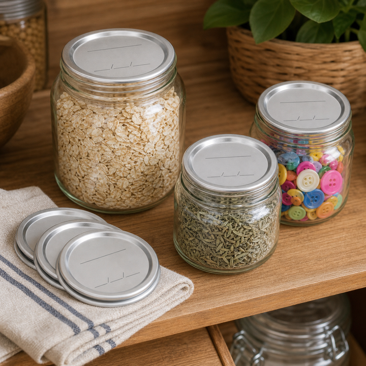 20-Piece Mason Jar Replacement Lids - Tinplate Sealing Caps 68mm & 83mm