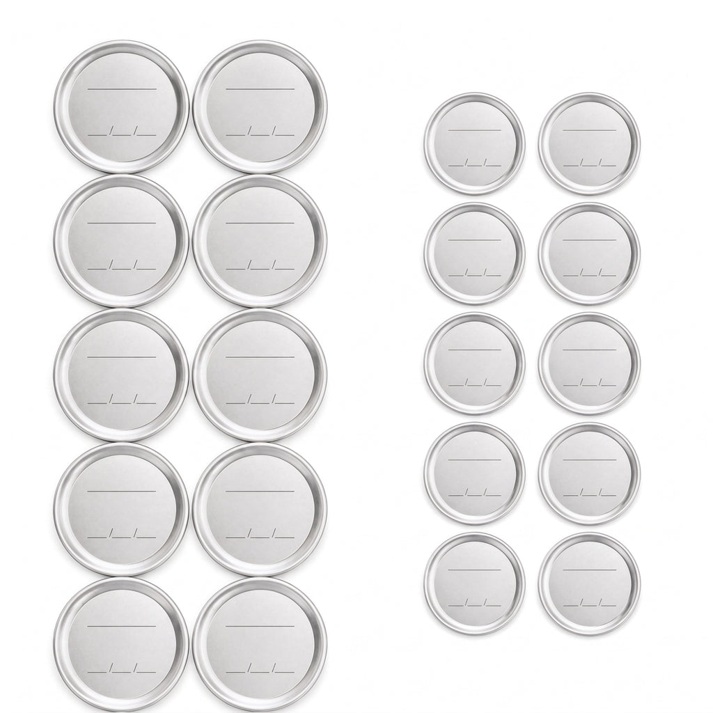 20-Piece Mason Jar Replacement Lids - Tinplate Sealing Caps 68mm & 83mm
