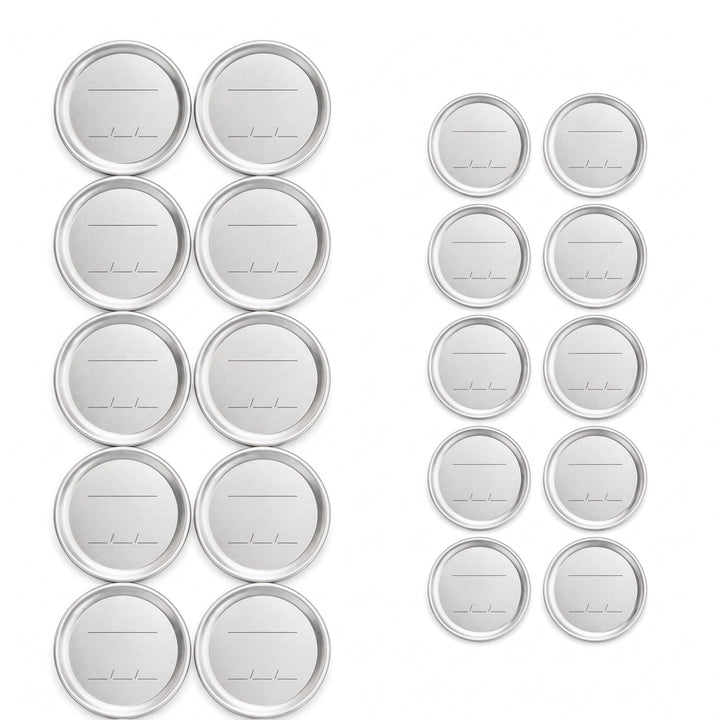 20-Piece Mason Jar Replacement Lids - Tinplate Sealing Caps 68mm & 83mm