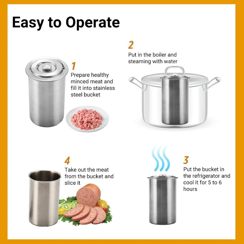 Stainless Steel Ham Meat Press Maker with Thermometer
