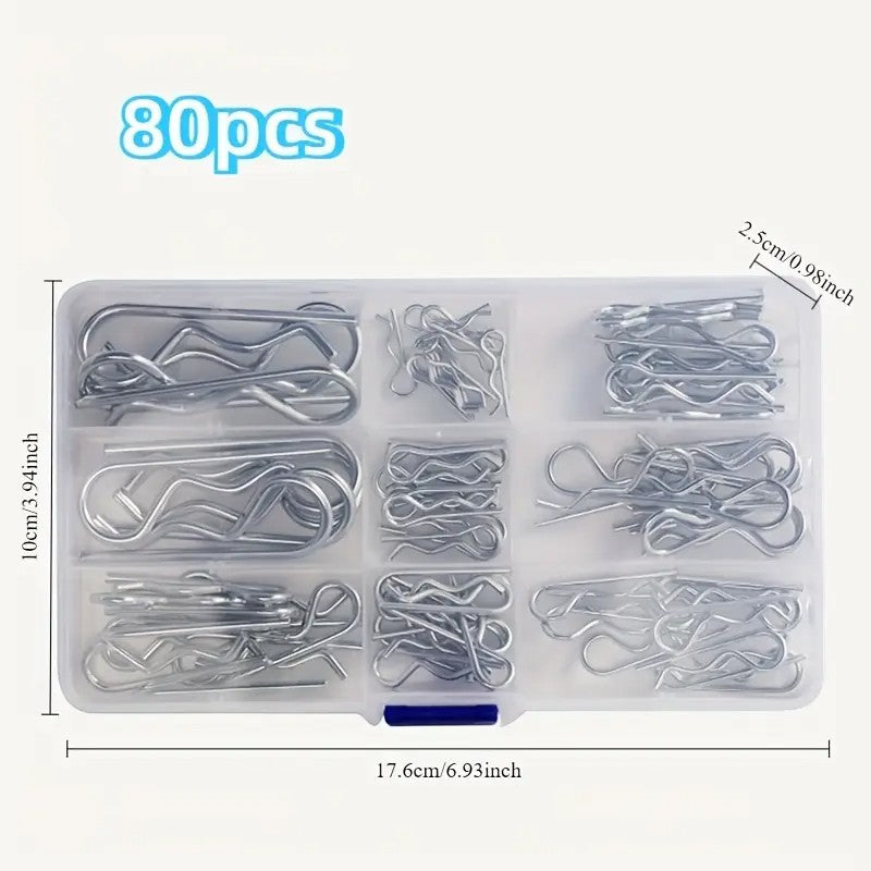 80 Pcs Cotter Pin Assortment Kit