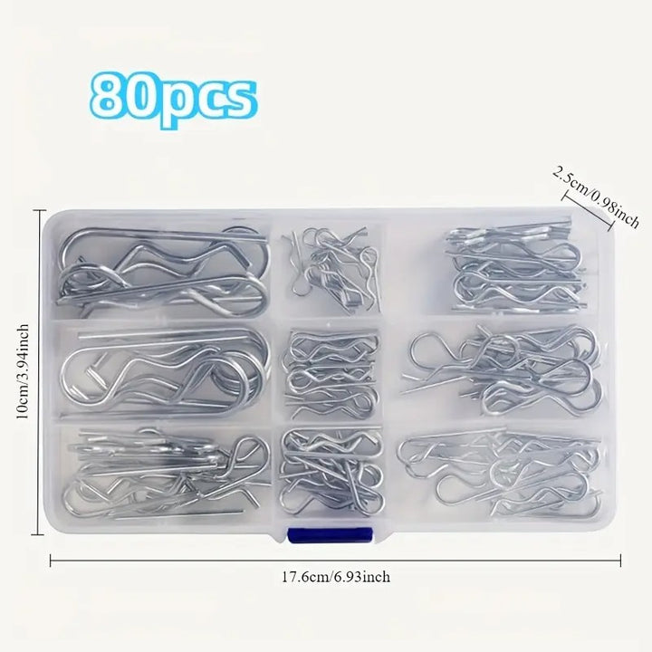 80 Pcs Cotter Pin Assortment Kit