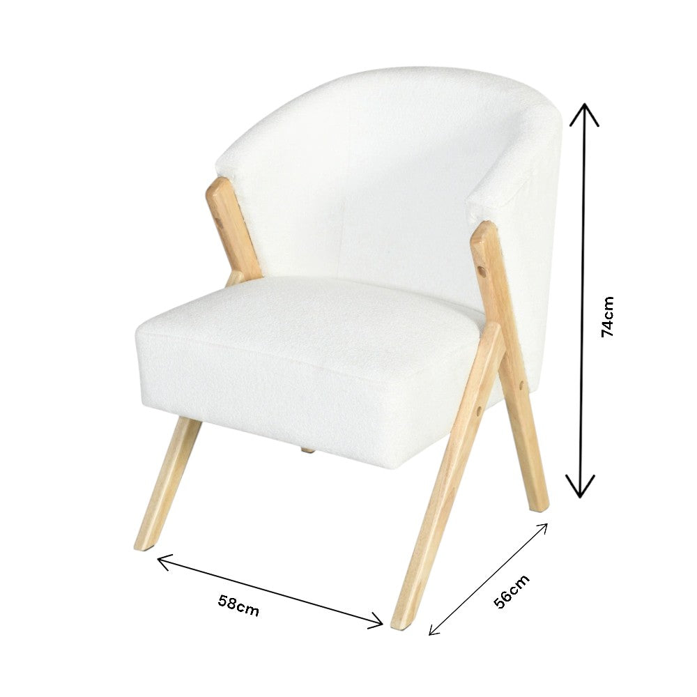 Fleece Accent Chair with Wood Legs