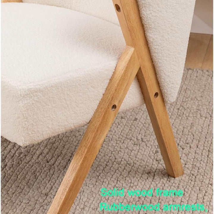 Fleece Accent Chair with Wood Legs