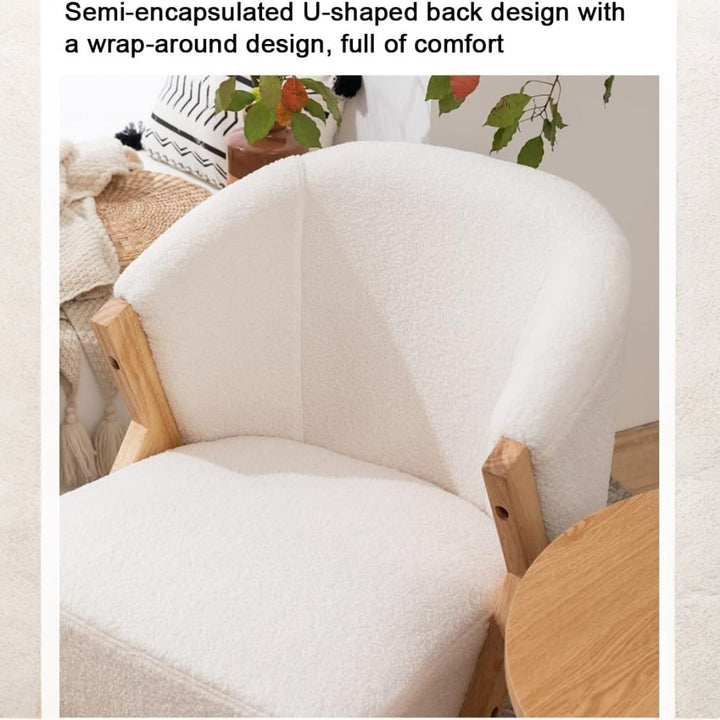 Fleece Accent Chair with Wood Legs