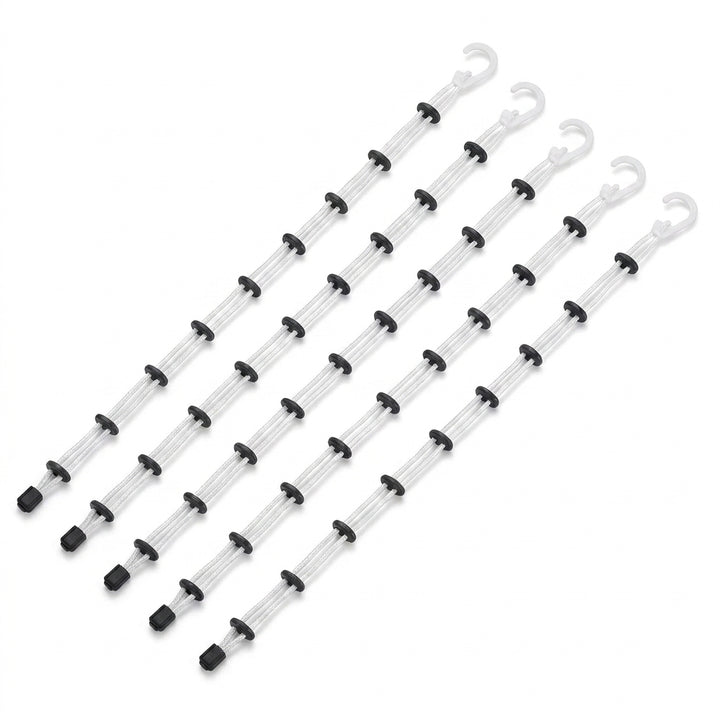 5-Pack Compact Adjustable Clothesline with Buckle for Socks and Travel