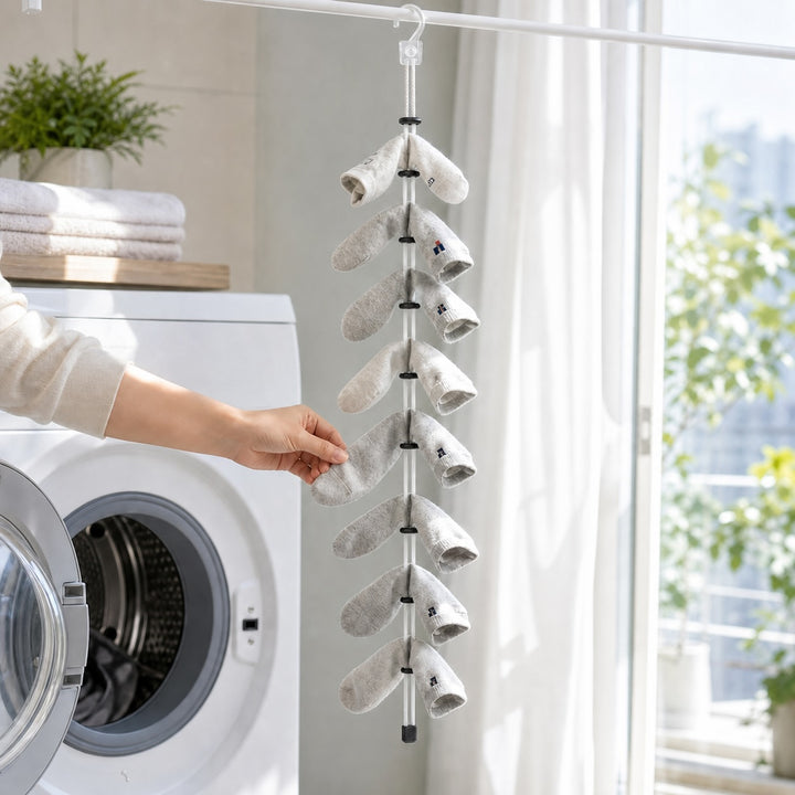 5-Pack Compact Adjustable Clothesline with Buckle for Socks and Travel