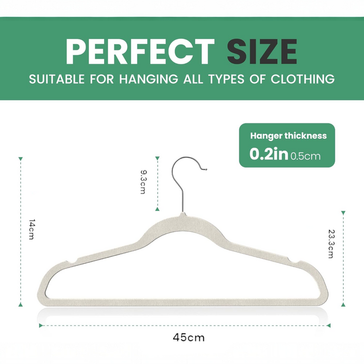 50Pack Velvet Hangers -45cm Gray