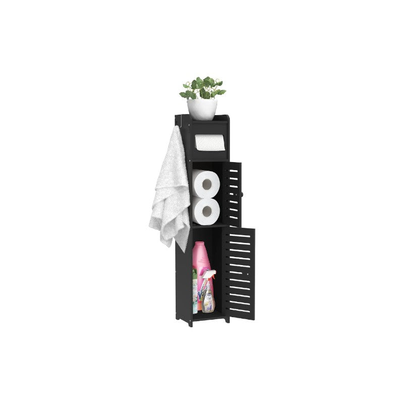 Bathroom Storage Cabinet Toilet Storage Cabinet for Small Spaces - BLACK