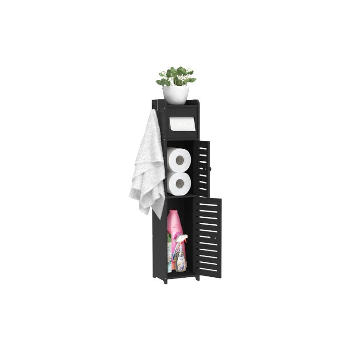 Bathroom Storage Cabinet Toilet Storage Cabinet for Small Spaces - BLACK