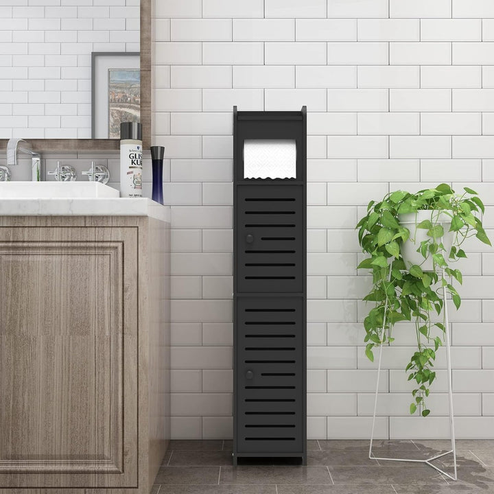 Bathroom Storage Cabinet Toilet Storage Cabinet for Small Spaces - BLACK