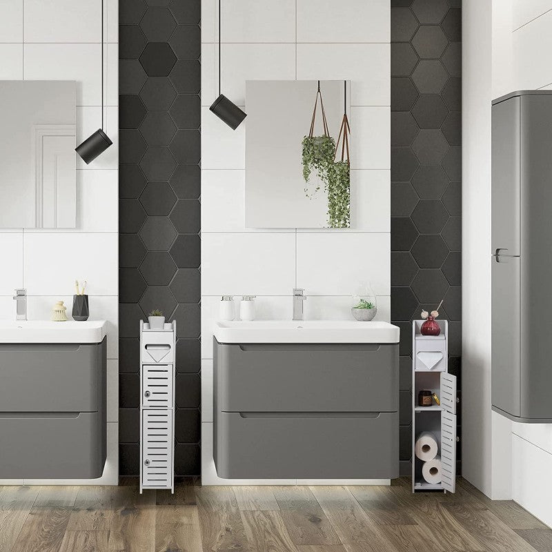 Bathroom Storage Cabinet Toilet Storage Cabinet for Small Spaces - BLACK
