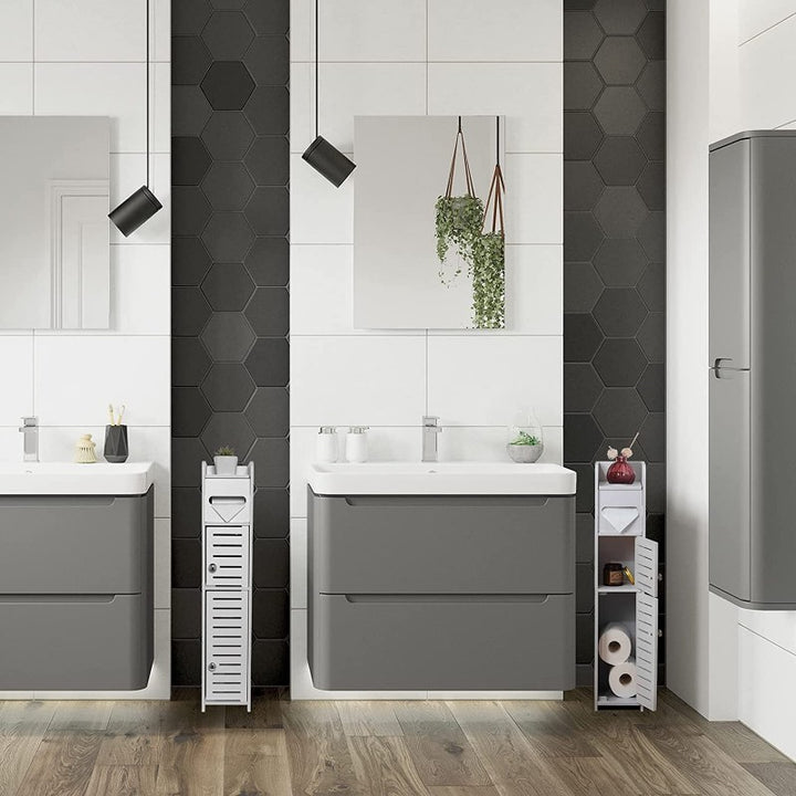 Bathroom Storage Cabinet Toilet Storage Cabinet for Small Spaces - BLACK
