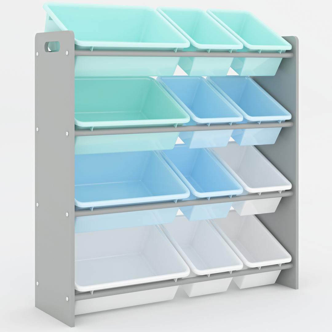 Kids toy Storage organizer with 12 plastic bins