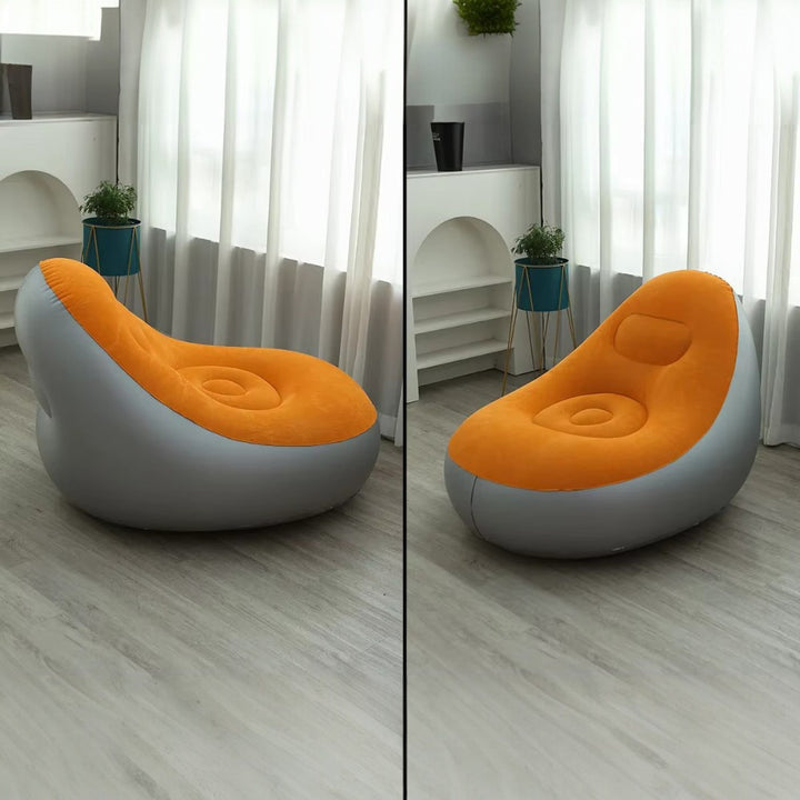 Inflatable Leisure Sofa Chair & Footstoo -Orange