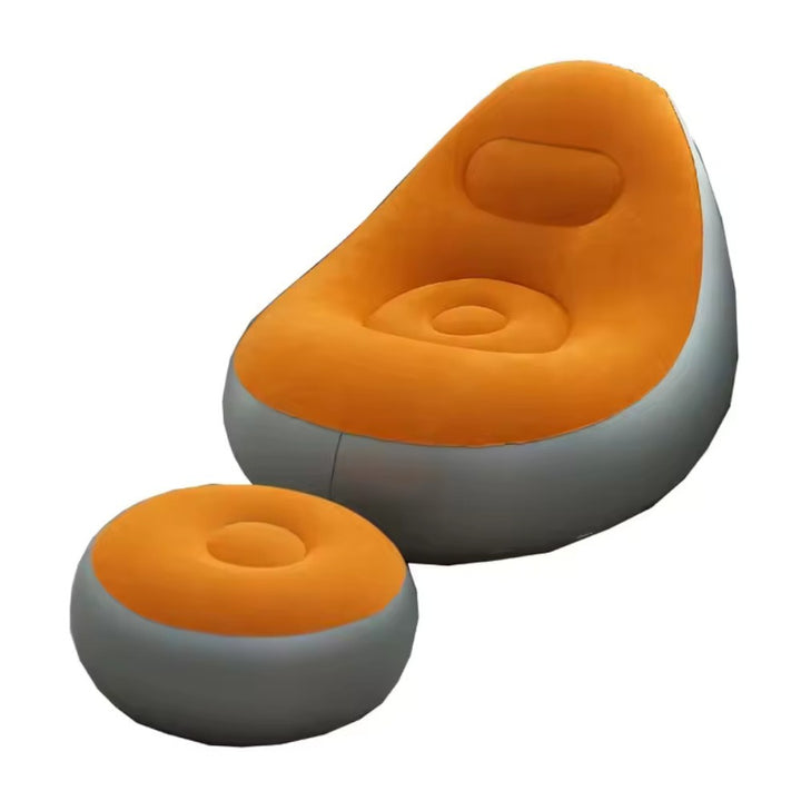 Inflatable Leisure Sofa Chair & Footstoo -Orange