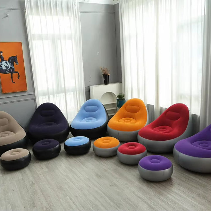 Inflatable Leisure Sofa Chair & Footstoo -Orange