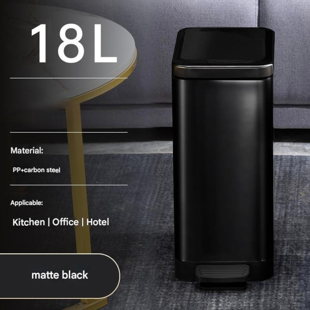 18L Slim Kitchen Trash Can -Black