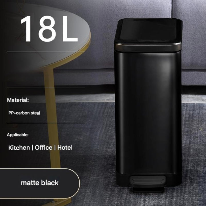 18L Slim Kitchen Trash Can -Black
