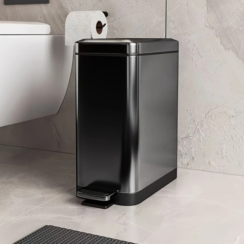 15L Slim Kitchen Trash Can -Black