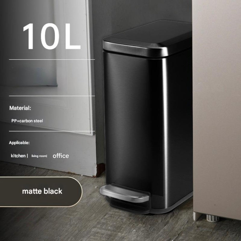 10L Slim Kitchen Trash Can -Black