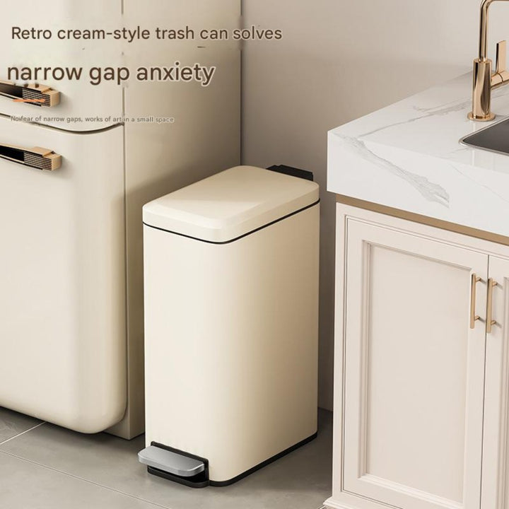 10L Slim Kitchen Trash Can -White