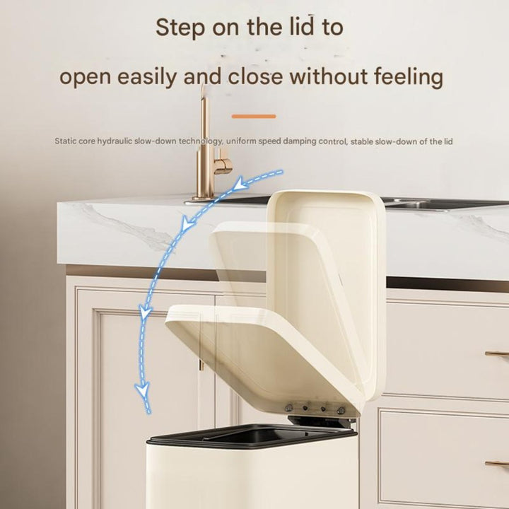 10L Slim Kitchen Trash Can -White