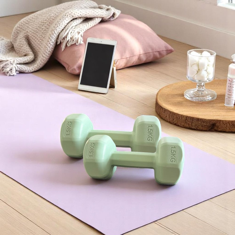 Set of 2 Dumbbells 1.5KG Each Green