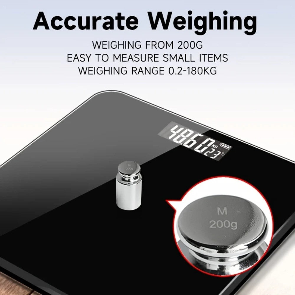 Digital Body Weight Bathroom Scale – Black