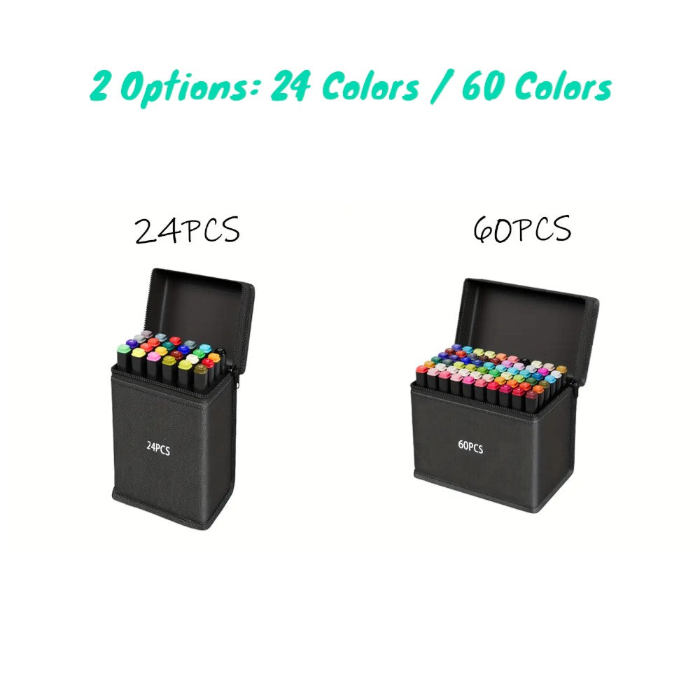 Dual Tip Marker Pen Set 60 Colors