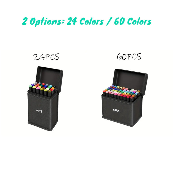 Dual Tip Marker Pen Set 60 Colors
