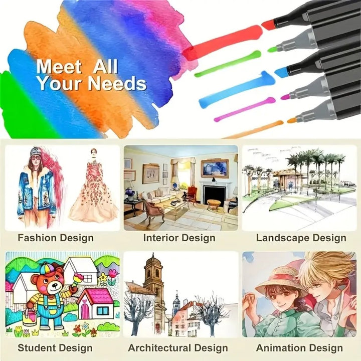 Dual Tip Marker Pen Set 24 Colors