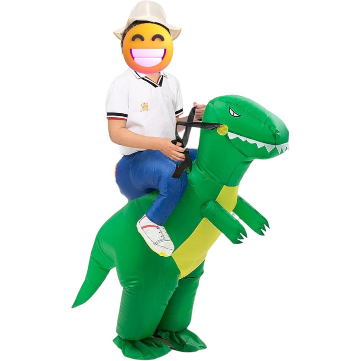 Green Inflatable Dinosaur Rider Size 100-125CM