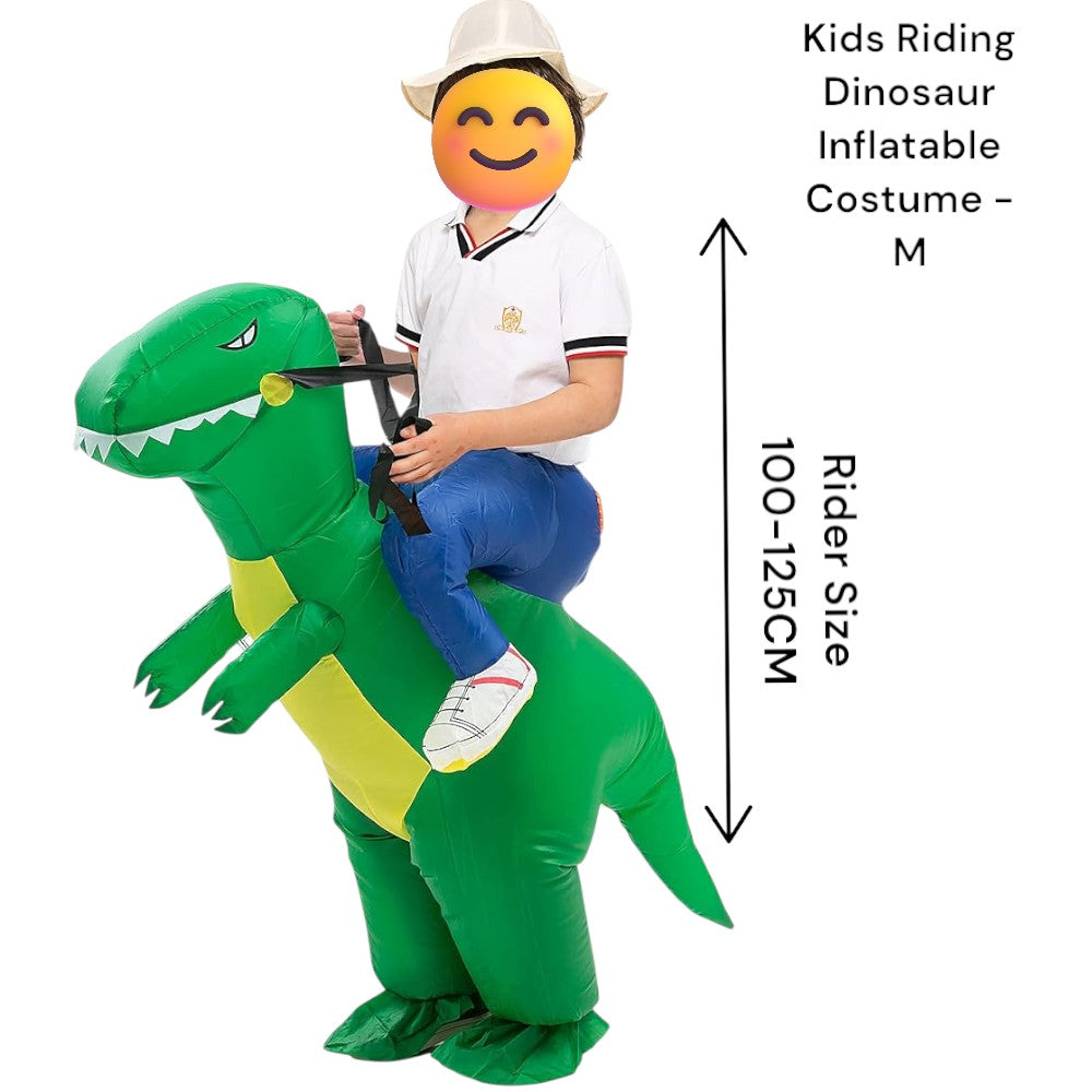 Green Inflatable Dinosaur Rider Size 100-125CM