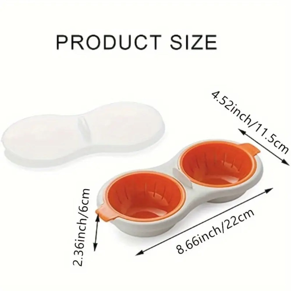 2 Pack Microwave Egg Poacher Steamer Bowl
