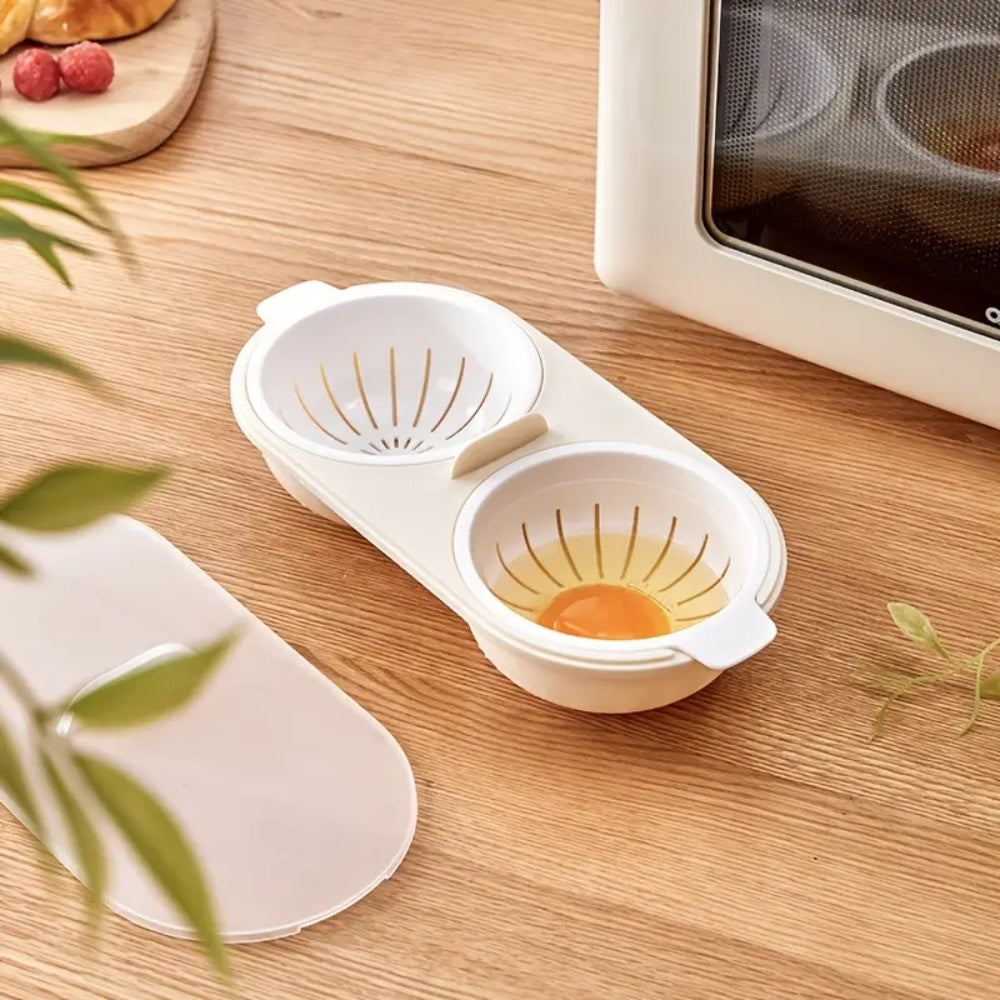 2 Pack Microwave Egg Poacher Steamer Bowl