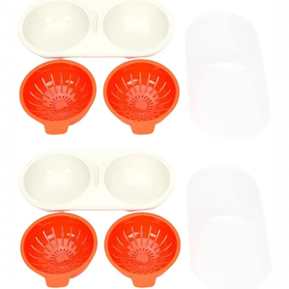 2 Pack Microwave Egg Poacher Steamer Bowl
