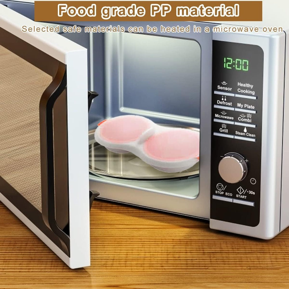2 Pack Microwave Egg Poacher Steamer Bowl