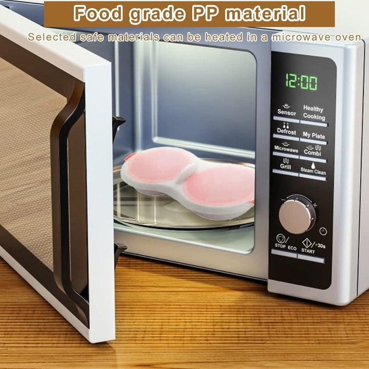 2 Pack Microwave Egg Poacher Steamer Bowl