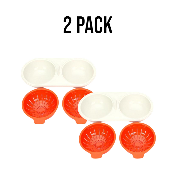 2 Pack Microwave Egg Poacher Steamer Bowl