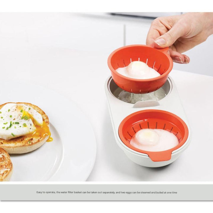 2 Pack Microwave Egg Poacher Steamer Bowl