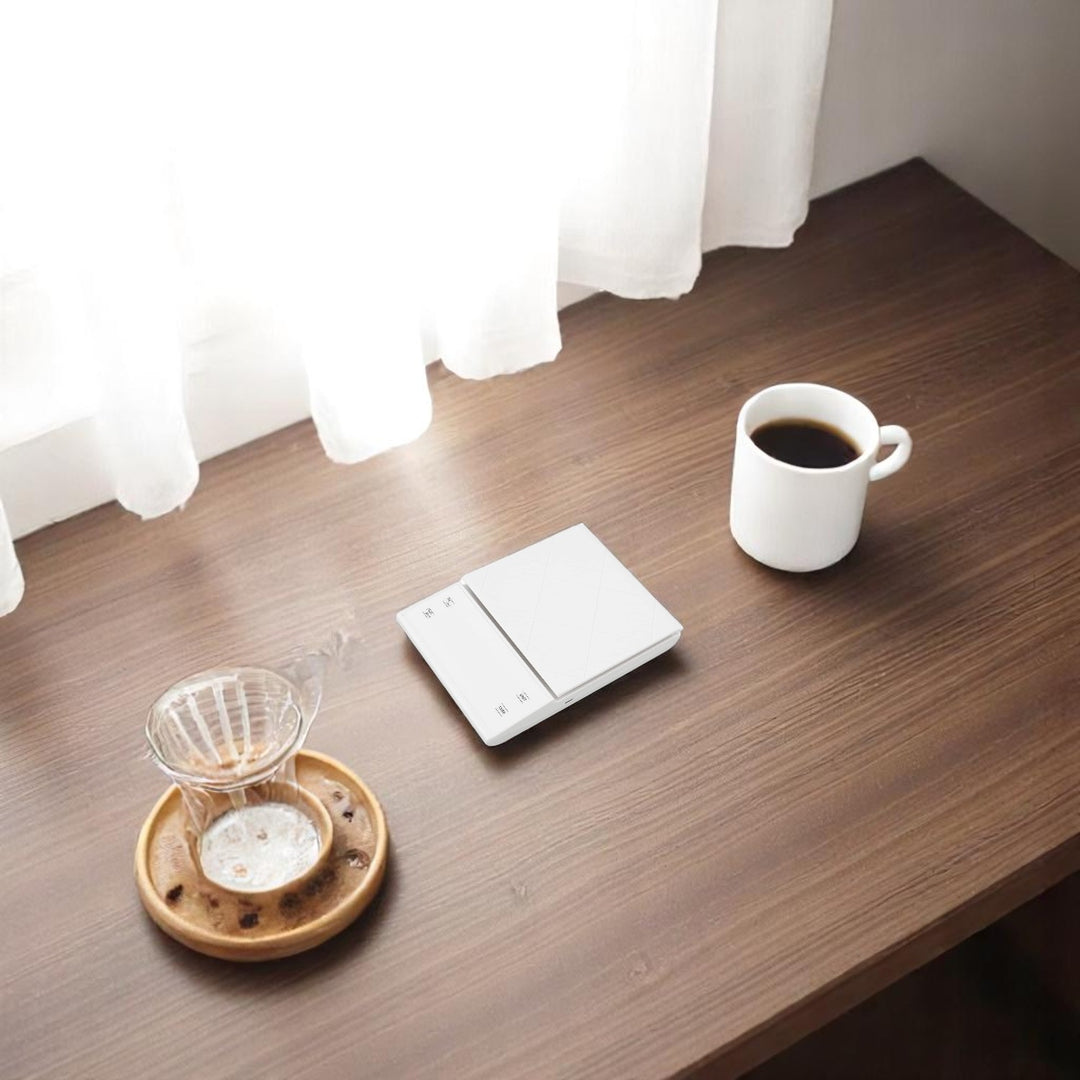 Digital Coffee Scale with Timer - White