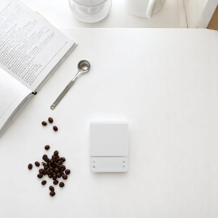 Digital Coffee Scale with Timer - White